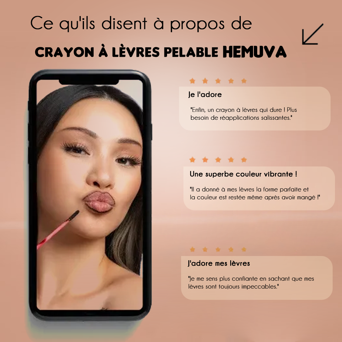 Crayon à lèvres effet tatouage longue durée